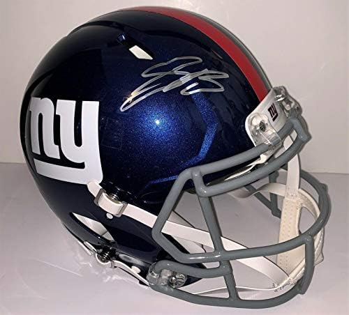 Saquon Barkley assinou o New York Giants Proline Speed ​​Helmet Steiner Panini Bas - Capacetes NFL autografados