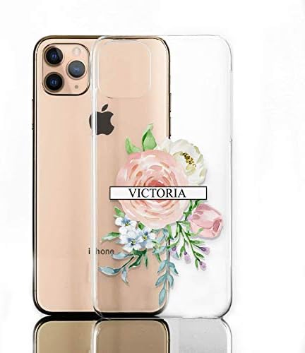 Caixa de telefone personalizada para honra 10 Lite, Nome Branco Caixa Pink Flowers On Clear Hard Cover