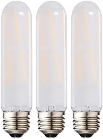 LEOOLS T10 Bulbo fosco LED, lâmpada de LED tubular diminuída de 8W, lâmpada incandescente de 75 watts equivalente, 2700k branco