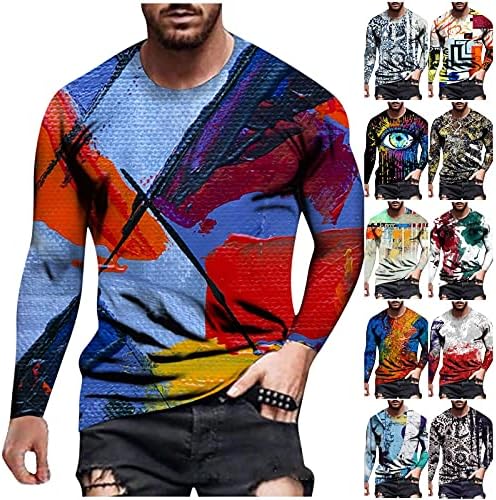 XXBR SOLDILIER THE-SHISTS DE MANAGEM LONGO PARA Mens, Fall Street 3D Novelty Graphic Printed Workout Athletics Casual