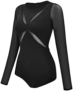 Dance Elite - Pixen - Letard de manga longa para mulheres com design de ripas x. Leotards for Women Dance Fashion