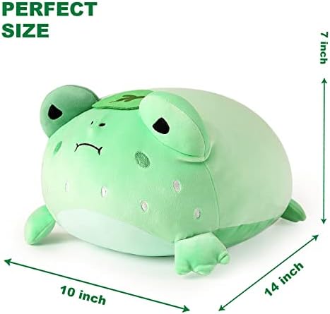 Ditucu Cute Strawberry Frog Plelow Pillow Super macio brinquedos de animais de pelúcia de empilhamento