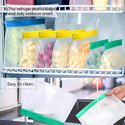 Sacos de armazenamento de alimentos reutilizáveis ​​de Wenlorn 10 pacote, lancheiras de congelador reutilizáveis ​​à prova