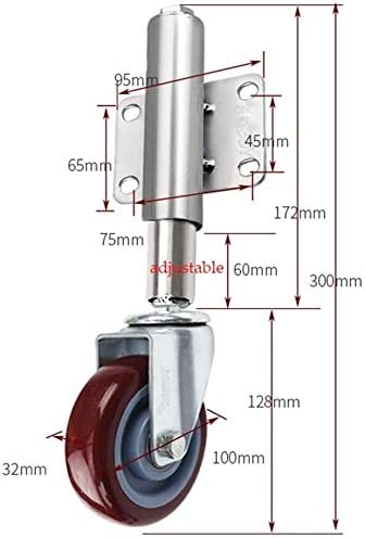 Z Criar projetos de design de 4 polegadas/100 mm de gole do portão de mola, mamona giratória PU com freio, ajustável 60 mm, serviço