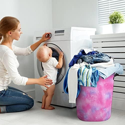 Rosa tie de corante unicórnio cesto de lavanderia lavanderia cesto para lavar roupas de roupas de roupas