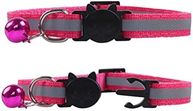 12 PCS Reflexivo Nylon Breakaway Cat Collars Bell Ajuste Pão de cachorro pequeno cachorro