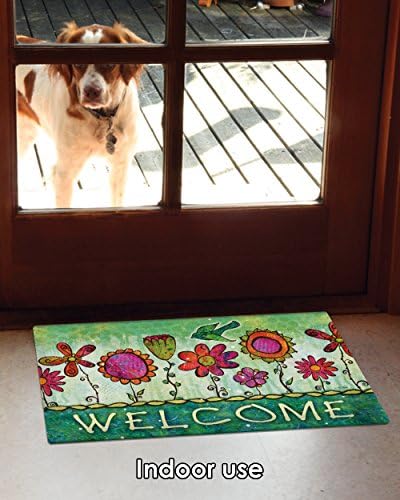 Toland Home Garden 800178 Groovy Blooms Spring Welcome Door Mat 18x30 polegadas capacho de verão ao ar livre para
