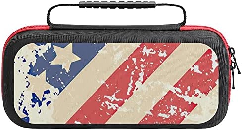 Retro American Flag Switch Case de transporte de proteção contra a bolsa de proteção dura Travel de transferência bolsa de tampa para
