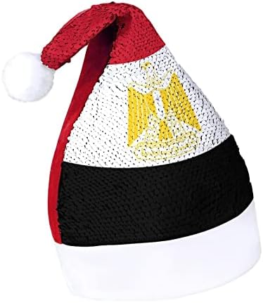 Bandeira do Egito Chapéu de Natal engraçado lantejoulas de Papai Noel Hats para homens Mulheres Decorações de festa de