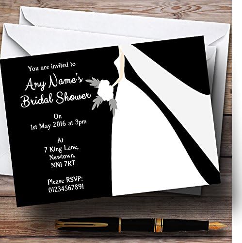 Black Bride Personalized Brids Shower Party convites