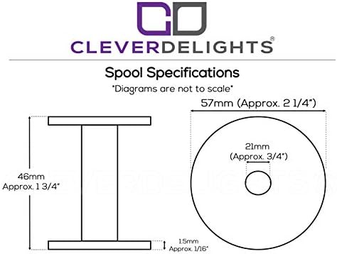 CleverDelights Spools de plástico - 1 3/4 x 2 1/4 - Branco - 25 pacote