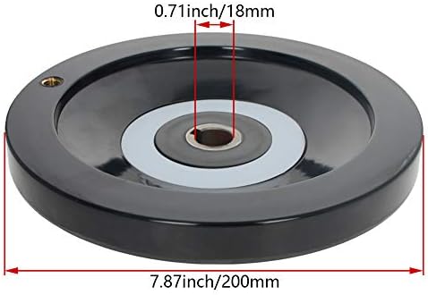 Bettomshin 7,87 polegadas anti-escorregamento de torno traseiro Ripple Ripple Wheel Black Bakelite W Manida giratória ， Diâmetro