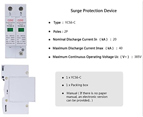 NYCR YCS6-C AC SPD 2P Proteção de protetor protetora Proteção Proteção de baixa tensão Dispositivo 20ka-40ka 385v