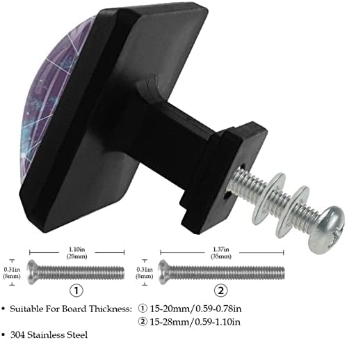 Guerotkr 3 PCs, alças de armário, botões de gabinete, botões de cômodos, alças para armários e gavetas, roxo