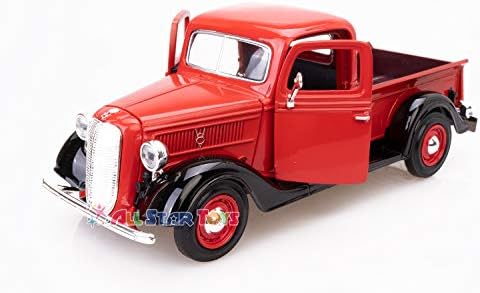 1937 Ford Pick Up Truck, vermelho com preto - Showcasts 73233 - 1/24 Modelo Diecast Model Car por motor máximo