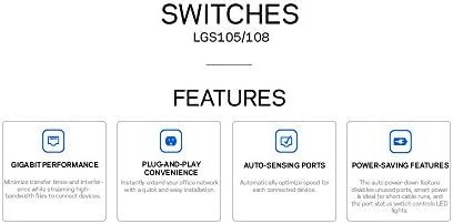 Linksys LGS108: Switch não gerenciado de 8 portos para desktop Gigabit Ethernet, rede de computadores, velocidade de conexão com fio
