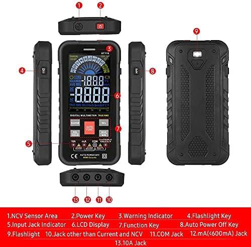 Slatiom HT116 750V Smart Intelligent Phone Digital Smart Multímetro Ohm Capacitância Hz AC DC NCV Avanço Multimetro Tester