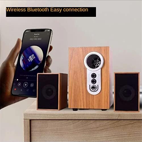 Yfqhdd Wooden 2.1 Subwoofer Speaker celular Notebook Desktop Computador USB Wired Universal Speaker