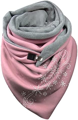 Shawls de inverno Praço para mulheres cachecol de botão retrô, algodão multiuso térmico macio e confortável, xales casuais de cachecol