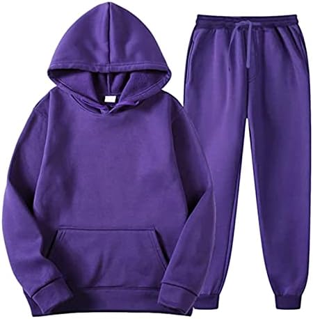 Roupas de moletom para homens definidas homens outono de inverno conjunto casual coloração sólida zíper e calça esportes coletor