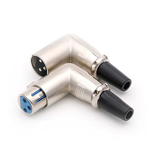 3 pinos x l r conector de ângulo reto XLR Socoque feminino Microfone Microphone Cable Solda de 90 graus Conector de fio 10pcs