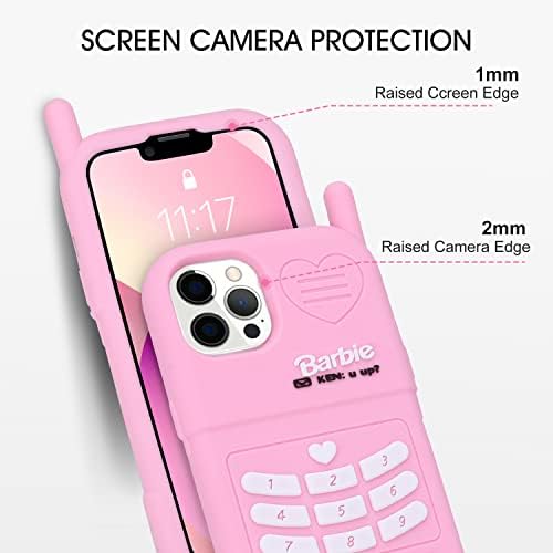 Caso fofo filaco para iPhone 14 Pro Max 6,7 polegadas, 3D CAPAÇÃO DE PLAROTON RACH RACH, KAWAII SOFT SHOFTFROFT Protective