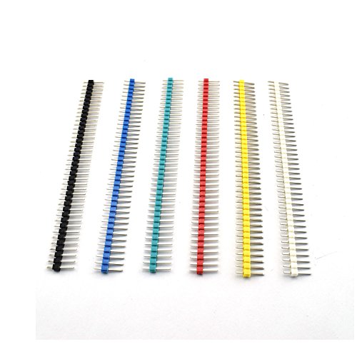 Zyamy 30pcs 2,54 mm Kit colorido de tira de cabeçalho de alfinete quebragem masculina 40pin 1x40p Linha única Conector de tira