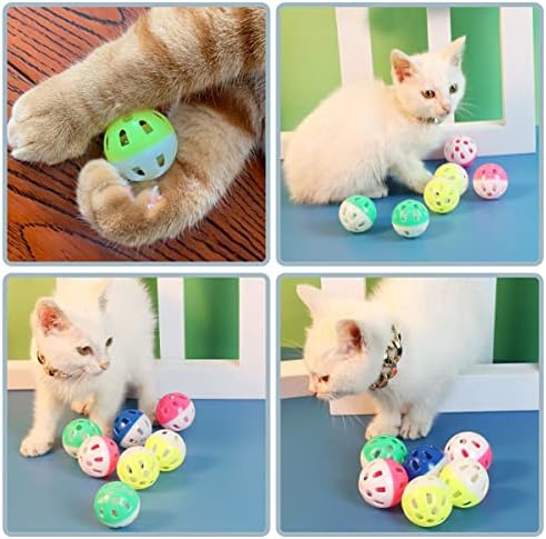 Pet Show 20pcs Cat Toy Balls com sino dentro de 1,57 1,4 Kitten Chase Toys Ball Ball para treinamento interno de gato