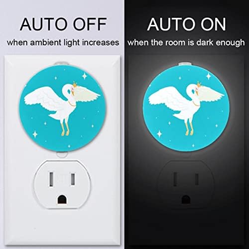 Luz noturna de criança com cisne Blue Print Night Light Plug in Wall With Dusk-to-Dawn Sensor 2 pacote