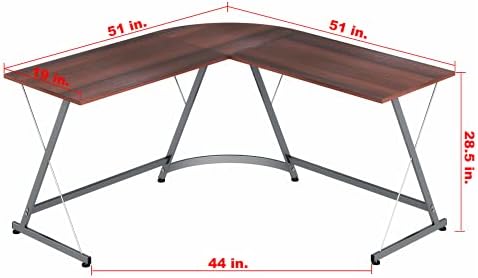 SHW Corner Home Office Desk, Walnut