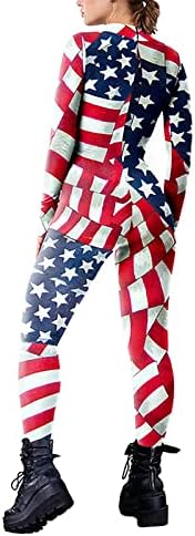 4 de julho Alta de cintura de cintura para mulheres bandeira dos EUA Running Leggings Ultra Mold Mobsed Elastic Athletic Sports Calças
