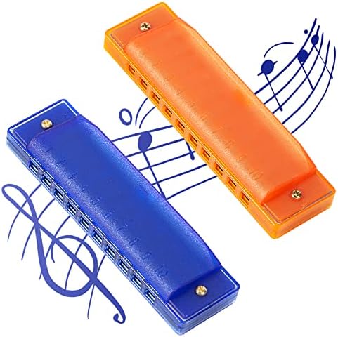 AMOR APRETA CRIANÇAS GARA GRANSONONICA, 2PCS Harmonica para crianças 10 buracos Harmonica translúcida com caso, presentes