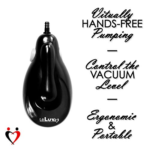 Leluv Epump Handheld Electric E -Grip Vacuum Bomba, preto com mangueira clara de 18 e encaixe masculino