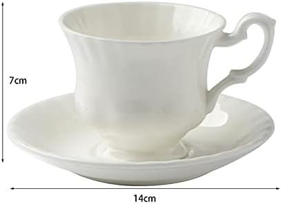 Mgor simples caneca de café de porcelana e pires, 5oz/150ml fofos canecas mais quentes da tarde com alça com alça de copo bebendo copos