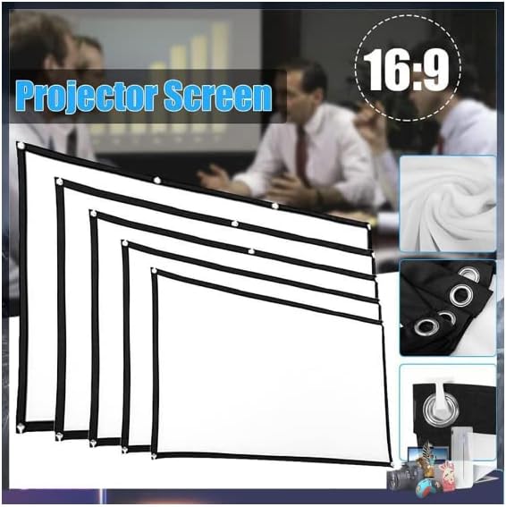Tela do projetor 180 polegadas 16: 9 projeção frontal externa portátil portátil Ultra Lightweight dobrável Anti-Crinkle