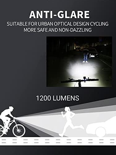 Farol de bicicleta, luz de bicicleta recarregável ROROOD para andar de noite para pilotar no farol de bicicleta super brilhante