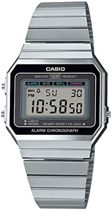 Casio Men's A700W-1ACF Classic Digital Display Quartz Silver Watch