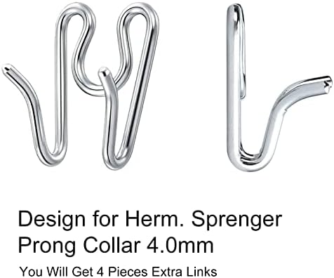 Jipimon Dog Collar Links extras projetados para Herm. Sprenger Collar Steel Chrome plaqueado sem puxar Links de colarinho de cães