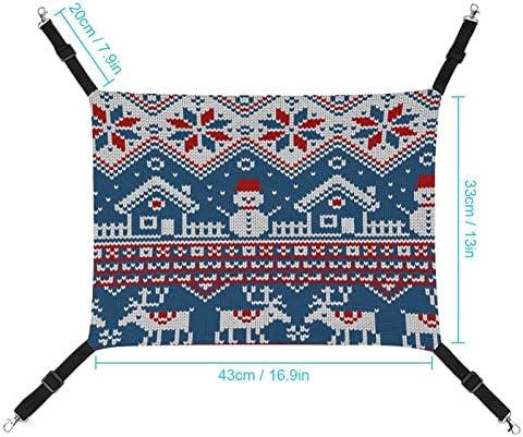 Szdizowe Knit House Snowman Moose Pet Hammock Hammock com tiras ajustáveis ​​e ganchos de metal, cama de estimação macia adequada