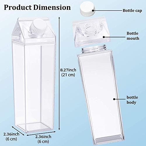 Fvebzem 500ml/17 oz de leite caixa de água garrafa de água reutilizável Caixa de leite de plástico BPA Free Child Felic amigável