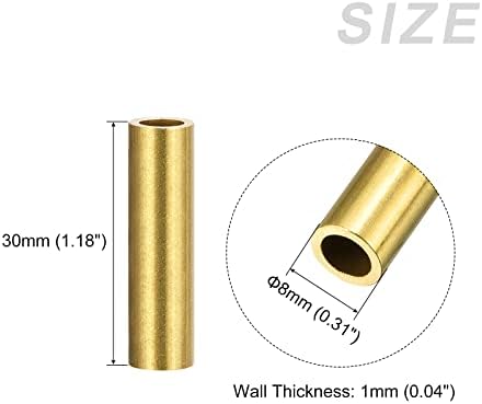 Metallixity Brass Tube 16pcs, tubulação artesanal - para decoração em casa, artesanato de bricolage