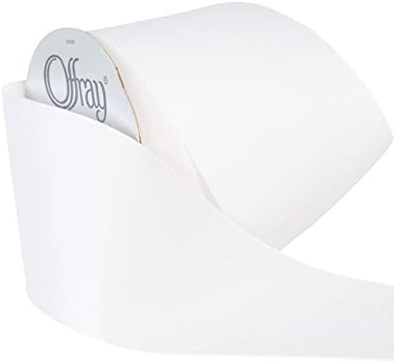 Berwick Offray 3 Ribbon Grosgrain, White, 10 jardas