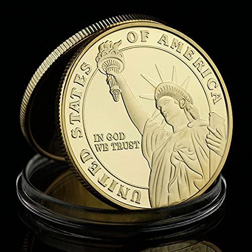 Medalha de Honra Challenge Coin em Deus, confiamos nos EUA Liberty Cllection Statue Statue of Liberty Gold Plated Coin