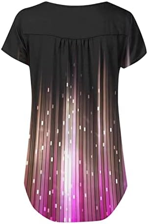 Tops femininos, camisetas de manga curta de verão T Long Flowy Tshirt Bloups Casual Casual para vestir com leggings roxo