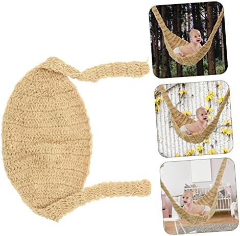 Toyvian 3pcs Baby Photo Hammock Khaki Newborn Net Bag Yarn