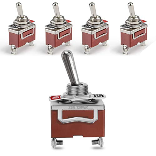 MGI Speedware 2-PIN SPST Momentary Metal Toggle Switch, 20 amp a 12VDC 125VAC, /OFF 1-PACK