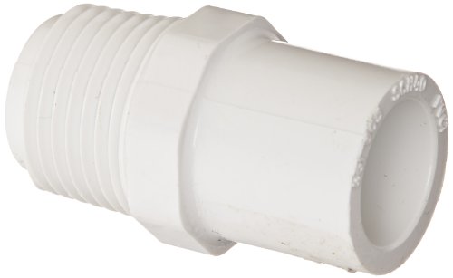 Spears 461 Série PVC Pipe Fitting, adaptador, Cronograma 40, Spigot de 1/2 NPT x 1/2