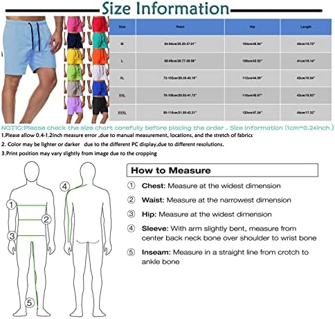 Shorts de ciclismo masculinos shorts de praia de verão com cintura elástica e bolsos de cós no cós para homens