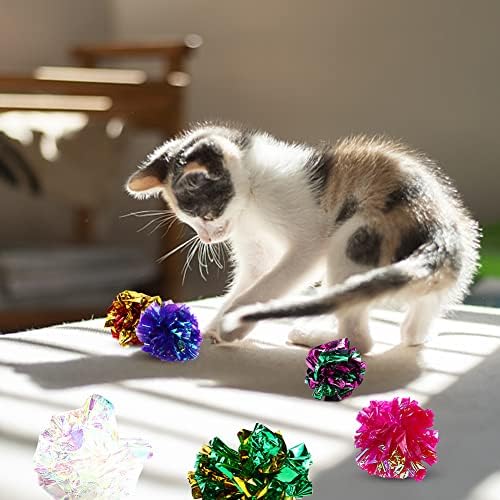 Bolas de gato de mylar bola de gato de mylar bola de gato 10pcs bola de gato de gato com som sparkle sparkle bola