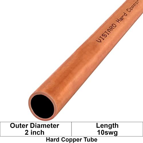 Visiaro Hard Copper Tube, 5ft, diâmetro externo 2 polegadas, espessura da parede 10 SWG, pacote de 25